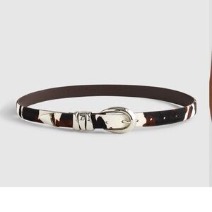 Madewell Triple Metal Keeper Belt in Dark Carob Multi Calfhair Size XS NWT